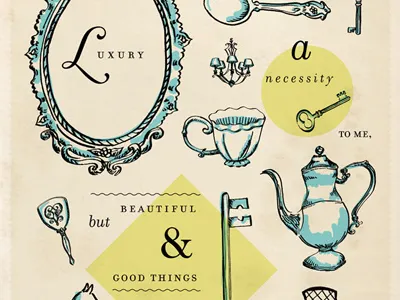 Luxury Print illustration luxury typography vintage