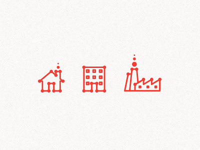 Building Icons building circle dots emblem factory flat fume home house icon line mark red sign smoke symbol window