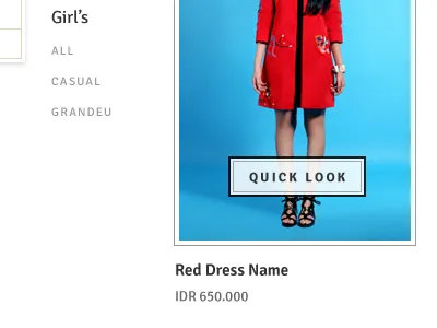 Quick Look button ecommerce hover product