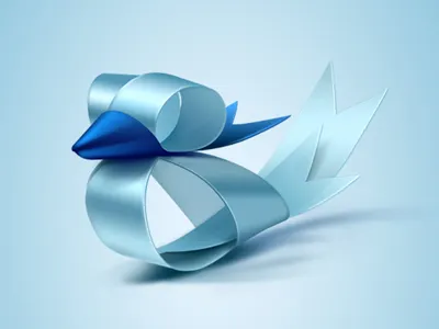 Bird icon,bird,silk ribbon