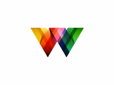 W (not for sale) blending colors gradient logo mark ribbon color ribbons