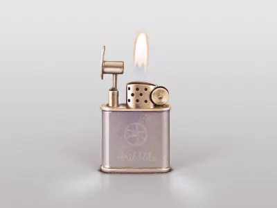 dribbble lighter dribbble fire flame icon metel photoshop vector
