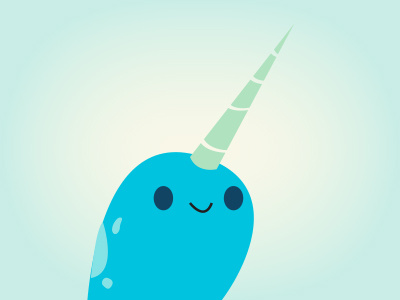 Narwhal aquatic cartoon illustration sea creature unicorn vector whale
