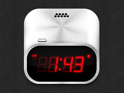 Digital Clock apple clock design digital icon ios iphone metallic photoshop pixel rendering white