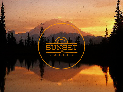 Sunset Valley (Image placement) icon logo logomark orange sunset usa valley