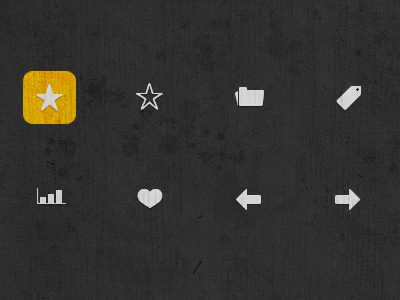 icons on texture design iphone ui