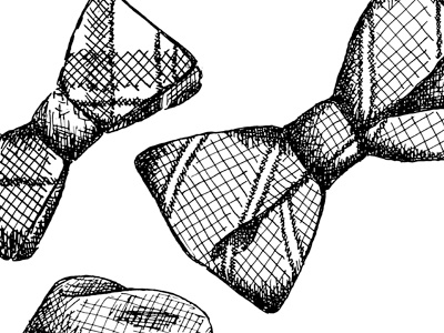 Gentlemanly Wares bow tie fancy illustration line drawing party stationery