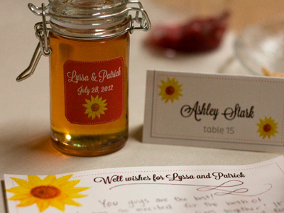 Wedding Design Package favor lavanderia lost type co op place setting sunflower wedding wish card