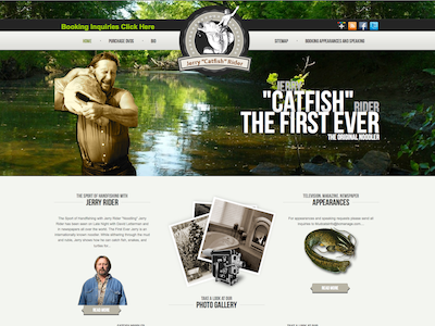 Jerry "Catfish" Rider design mudcats noodling website