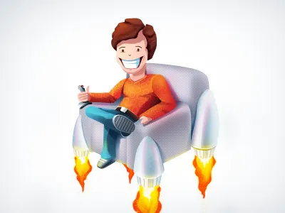 Lazy guy character design illustration logo