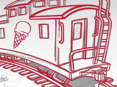 Caboose I caboose cream designs ice illustrator jp nunez sketch vector