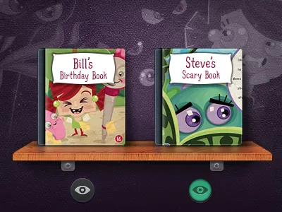Scary Shelf bookshelf bookstore graphics icons kids preview shelf store