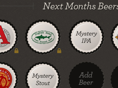 Select your monthly beers add ale beer bottle cap choose craft ipa monthly stout