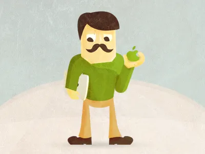 Apple trucker apple character illustration man trucker