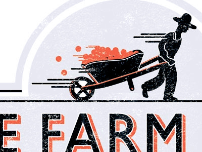 farm fresh farmer restaurant sign wheelbarrow