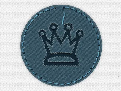Badge badge crown fabric icon robe stitch texture