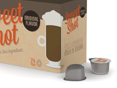 Sweet Shot graphics packaging retro