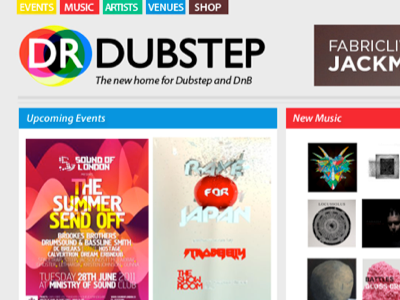 DrDubstep basic cms concept cream dnb drum and bass dub dubstep fabric london music myraid pastel simple web website