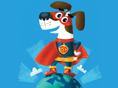 Woof! Up in the sky! birthday dog earth hero woof