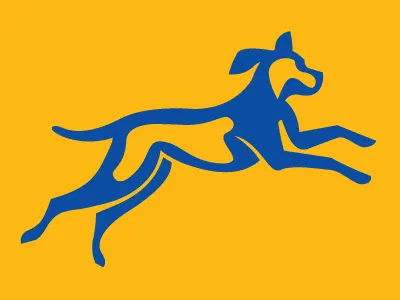 Dog Illustration blue dog illustration yellow