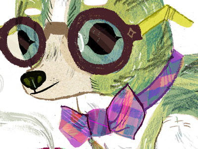 Dandy Wee-huahua dog hipster illustration