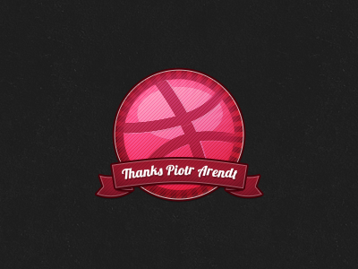 Thanks badge debut dribbble ball first shot invitation thanks