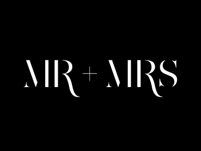 Mr + Mrs black white fashion graphic design lettering modern typography vector