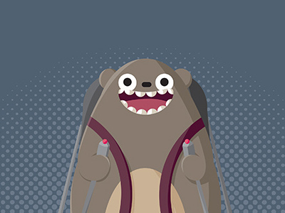 Bear jet pack bear character design fly illustration jet pack vector