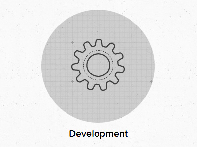 Development cog grey grid iconography