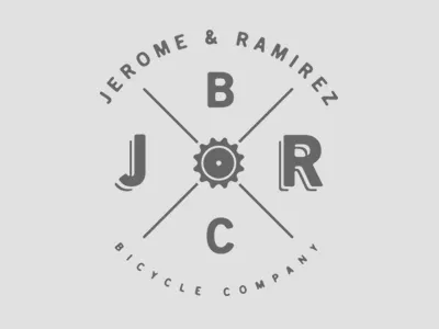 Jerome & Ramirez Bicycle Company bicycle bike gear logo sans serif simple x
