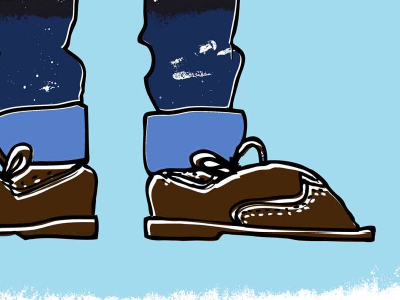 Some feet. blue feet illustration shoes