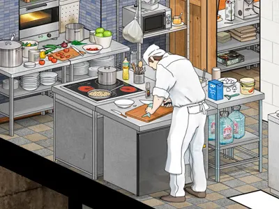 In the kitchen cutaway