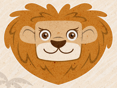 Baby Lion cartoon eyes happy head illustration lion smile