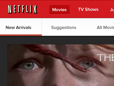 netflix nav movies navigation netflix red tabs television