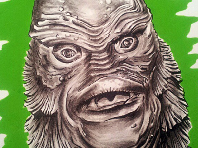 Creature from the Black Lagoon black creature illustration lagoon monsters universal