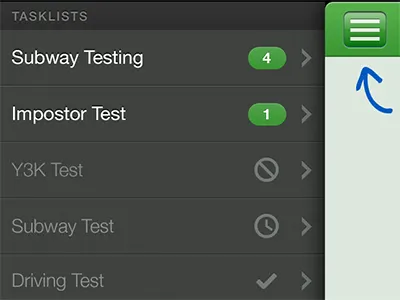 Tasklists interface ios iphone mobile