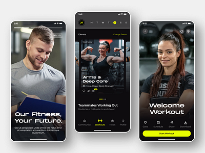 Fitness App Design app design calories cardio coach crossfit esport fitness fitness app gym health app healthy minimal mobile mobile app design motivation online training training ui workout yoga