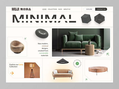 Furniture Company Hero Section Design clean and minimal creative coding furniture swiss design ui design