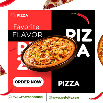 Pizza flyer branding business card canva flyer graphic design illustrator logo photoshop poster