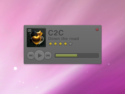 Yet another music player dark design green grey media music pause play player progress rating red star ui ux yellow