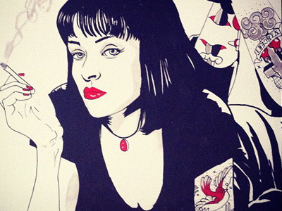 Mia Wallace posca pulp fiction tattoo