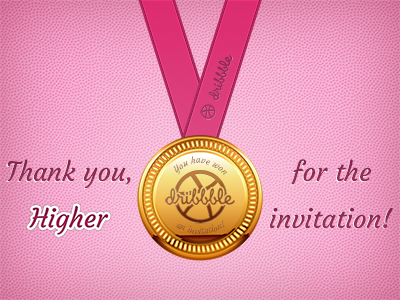 Dribbble Gold Medal debut draft gold medal olympic invitation medal thank you thanks