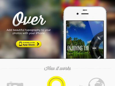 Website for Over app app store blur iphone retina website