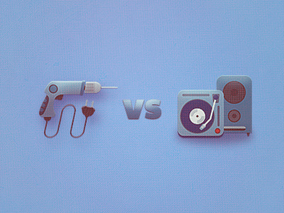 Drill VS Gramophone blue design fun graphic icon icons illustrator photoshop texture web