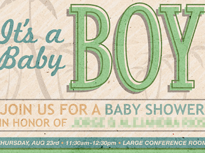 Baby Shower design flyer illustration invitation palm trees text texture