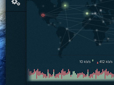 Map and chart chart glow graph green map red