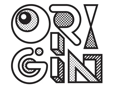 Type Illustration 2 eyeball halftone illustration perspective stripes triangle type typography vector