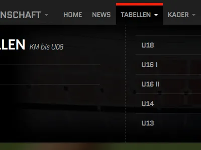 SuperSize Sport navigation big navigation black menu nav navigation simple sport tabs