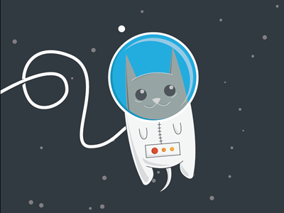 Mr. Bubbles in Space cat kitty meow ship space stars suit tail travel