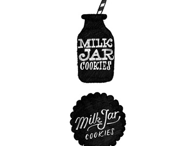 Cookie decisions... cookies illustration logo milk milk bottle retro sketch straw typography vintage